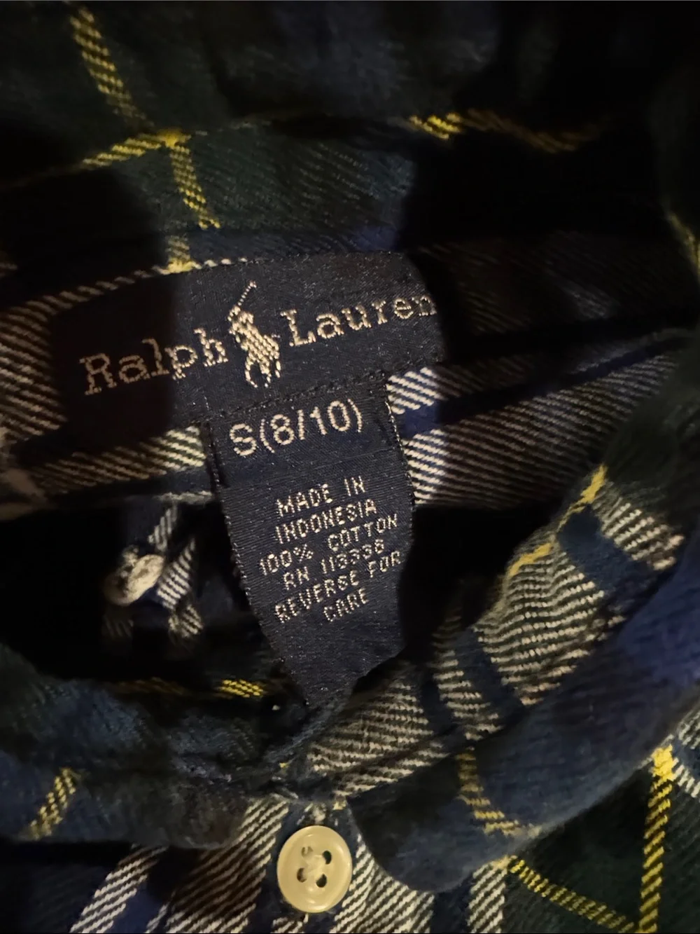 Ralph Lauren Blue, Green & Yellow Plaid Button-Down Shirt